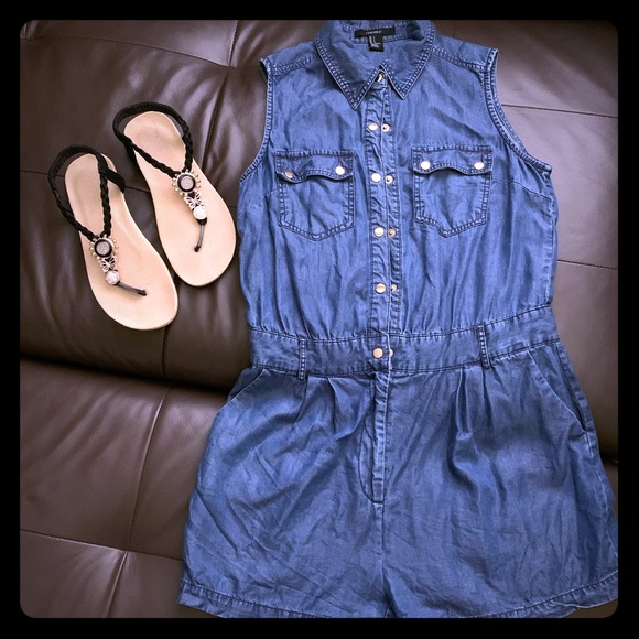 Denim Romper - Picture 1 of 2